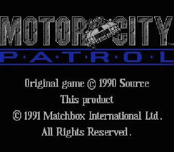 Motor City Patrol (USA) screen shot title